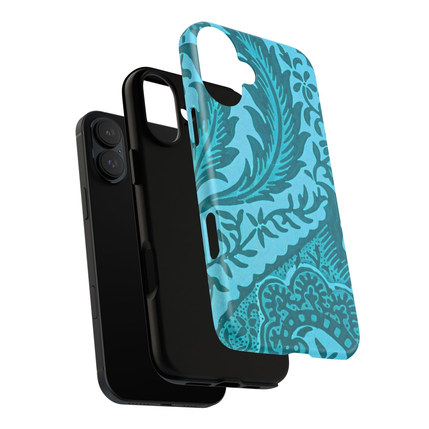 Protective Phone Case with Elegant Teal Design, Tough Cases, Floral Phone Cover, Stylish Smartphone Protection, Gifts for Her, Trendy [...]