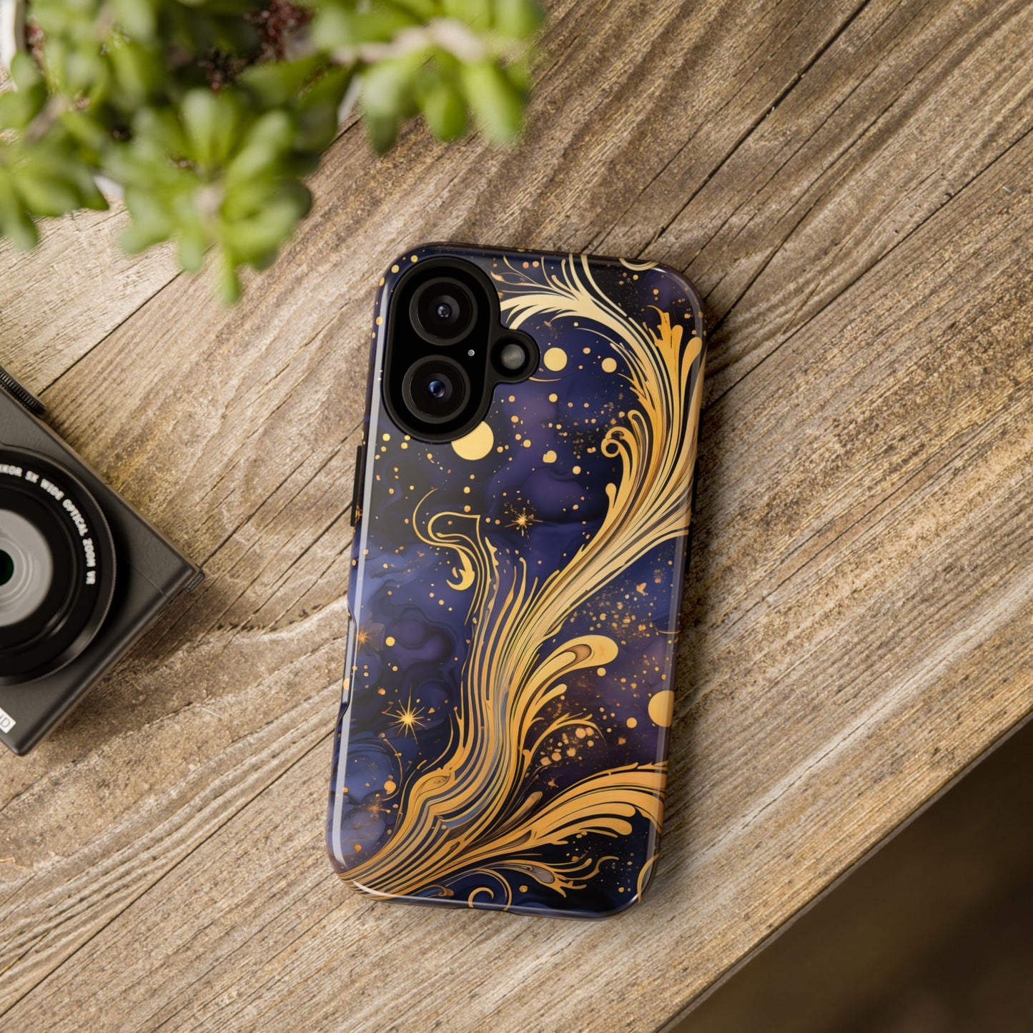 Elegant Floral Phone Case, Tough Cases for Women, Artistic Galaxy Design, Phone Cover for Cosmic Lovers, Unique Gift Idea