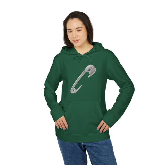 Adidas Unisex Fleece Hoodie with Safety Pin Design - Trendy, Comfortable, and Perfect for Everyday Wear