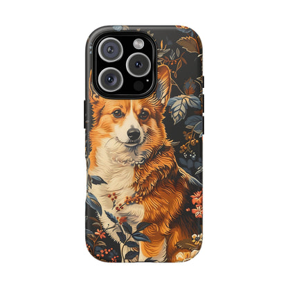 Corgi Floral Phone Case - Tough Cases for Dog Lovers, Cute Pet Accessories, Gift for Dog Owners, Floral Design, Personalized Tech Cover