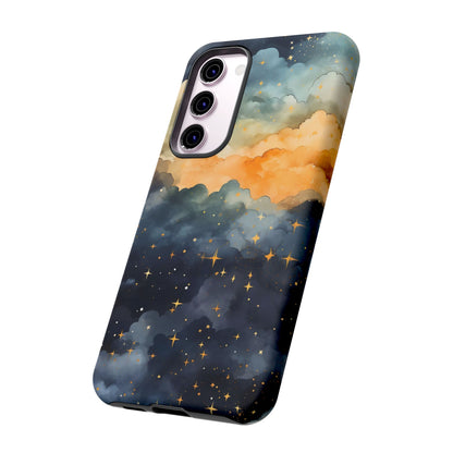 Celestial Phone Case, Galaxy Design Phone Cover, Space Art Case, Starry Night Mobile Cover, Customizable Tough Case