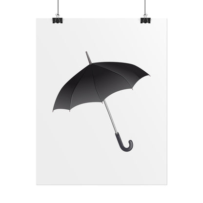 Minimalist Umbrella Wall Art, Chic Home Decor Print, Stylish Poster, Rental Friendly Artwork, Black Umbrella Decor