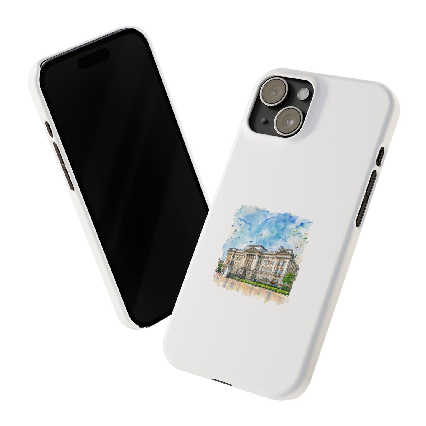 Artistic Slim Phone Case with Watercolor Design, Unique Phone Cover, Gift for Travelers, Stylish Mobile Accessory, Custom Phone Protection