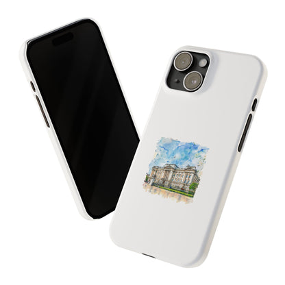 Artistic Slim Phone Case with Watercolor Design, Unique Phone Cover, Gift for Travelers, Stylish Mobile Accessory, Custom Phone Protection