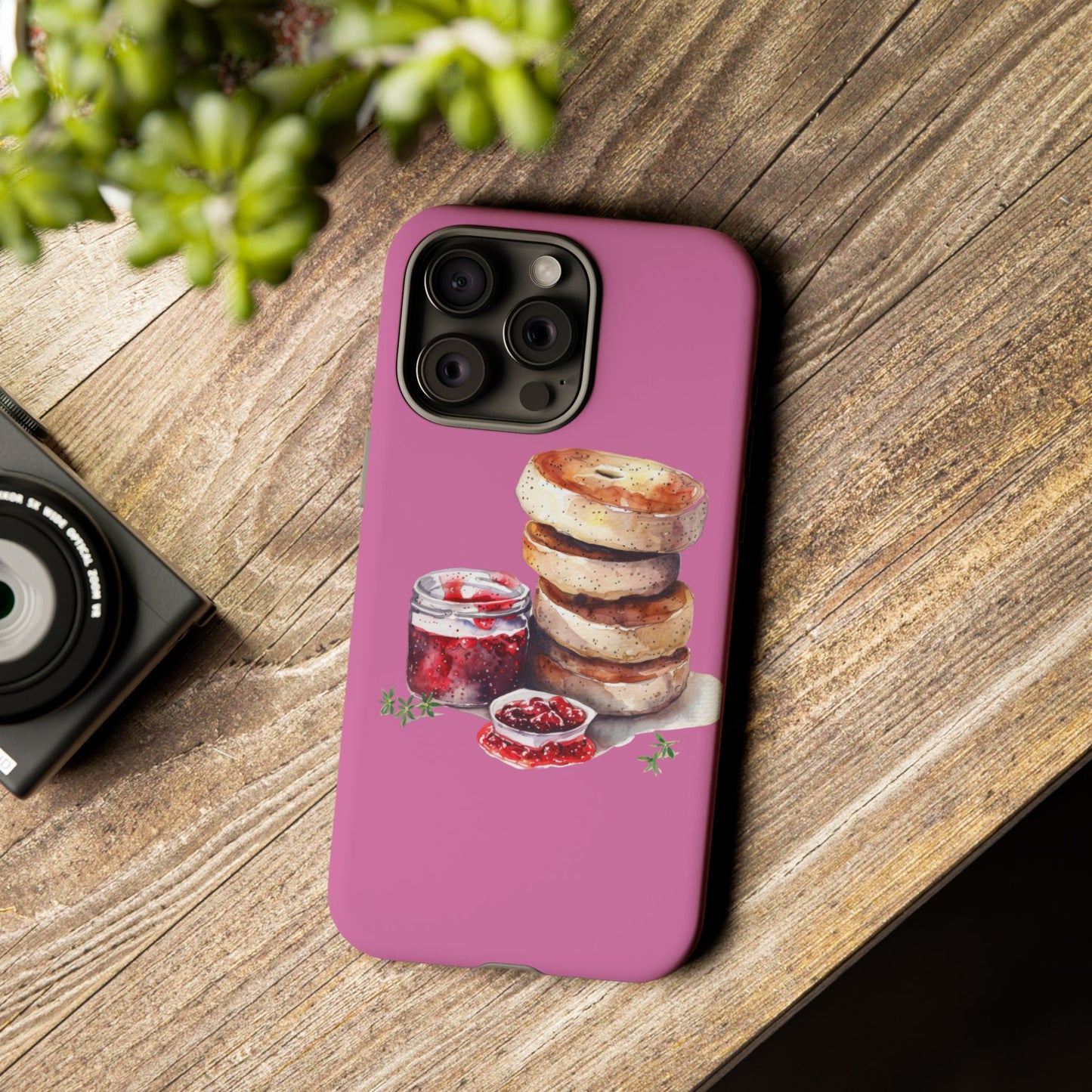 Cute Bagel Phone Case, Tough Cases for Food Lovers, Unique Gifts for Foodies, Phone Accessories for Breakfast Lovers, Fun and Stylish Cases
