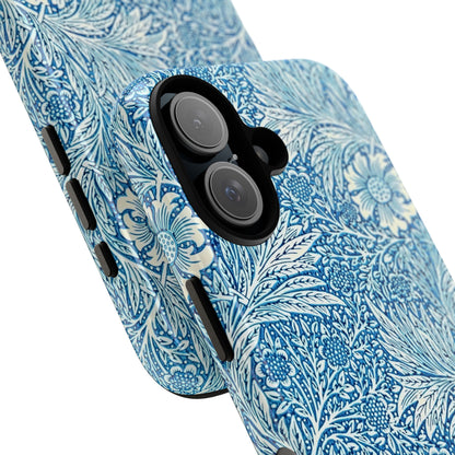 Stylish Phone Case, Tough Floral Phone Cover, Fashionable Tech Accessory, Gift for Her, Blue Flower Design