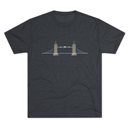 Tower Bridge - Iconic London Trendy Unisex Tri-Blend Crew Tee