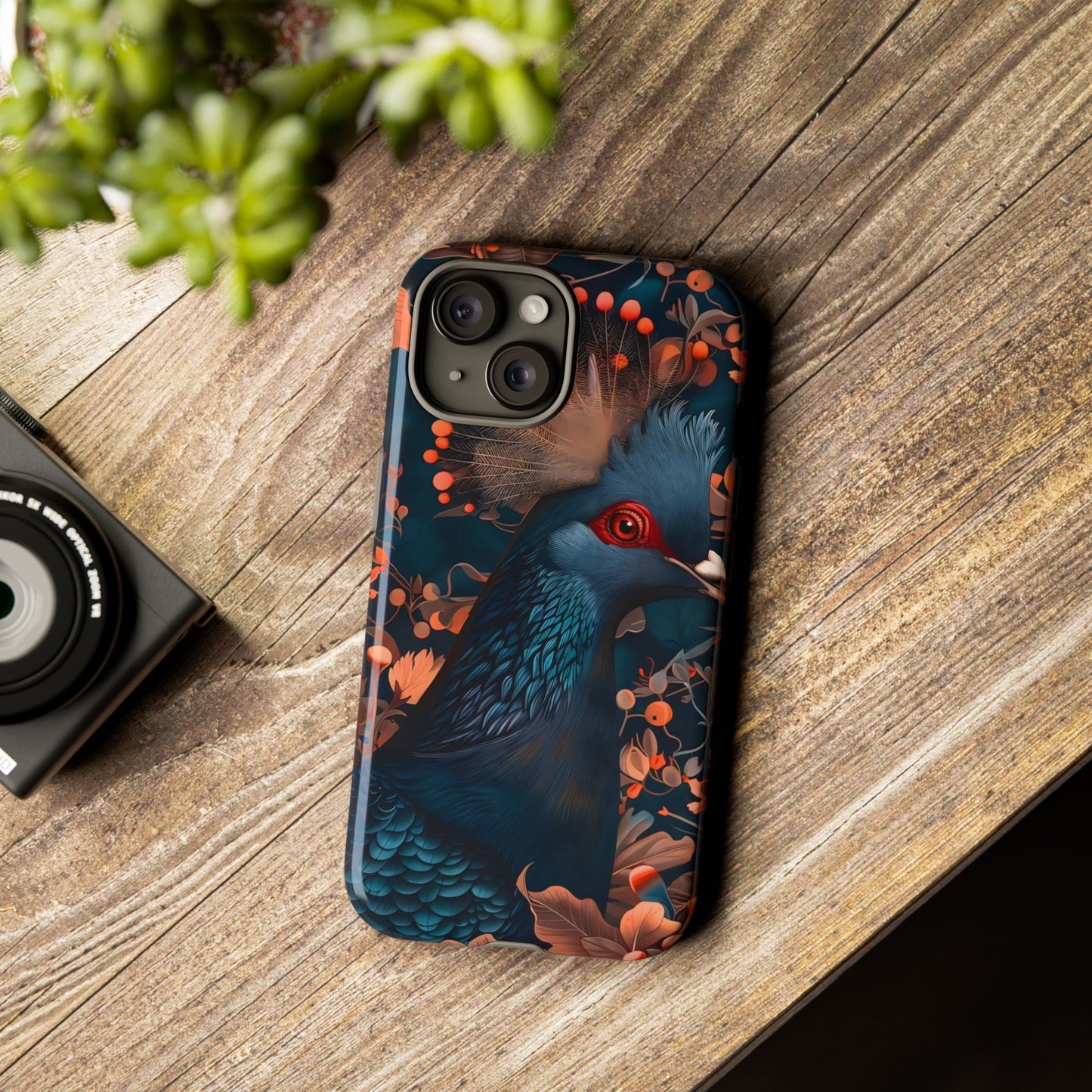 Vibrant Phone Case with Floral Peacock Design - Tough Cases, Artistic Phone Cover, Unique Gift for Nature Lovers, Stand Out Tech Accessory