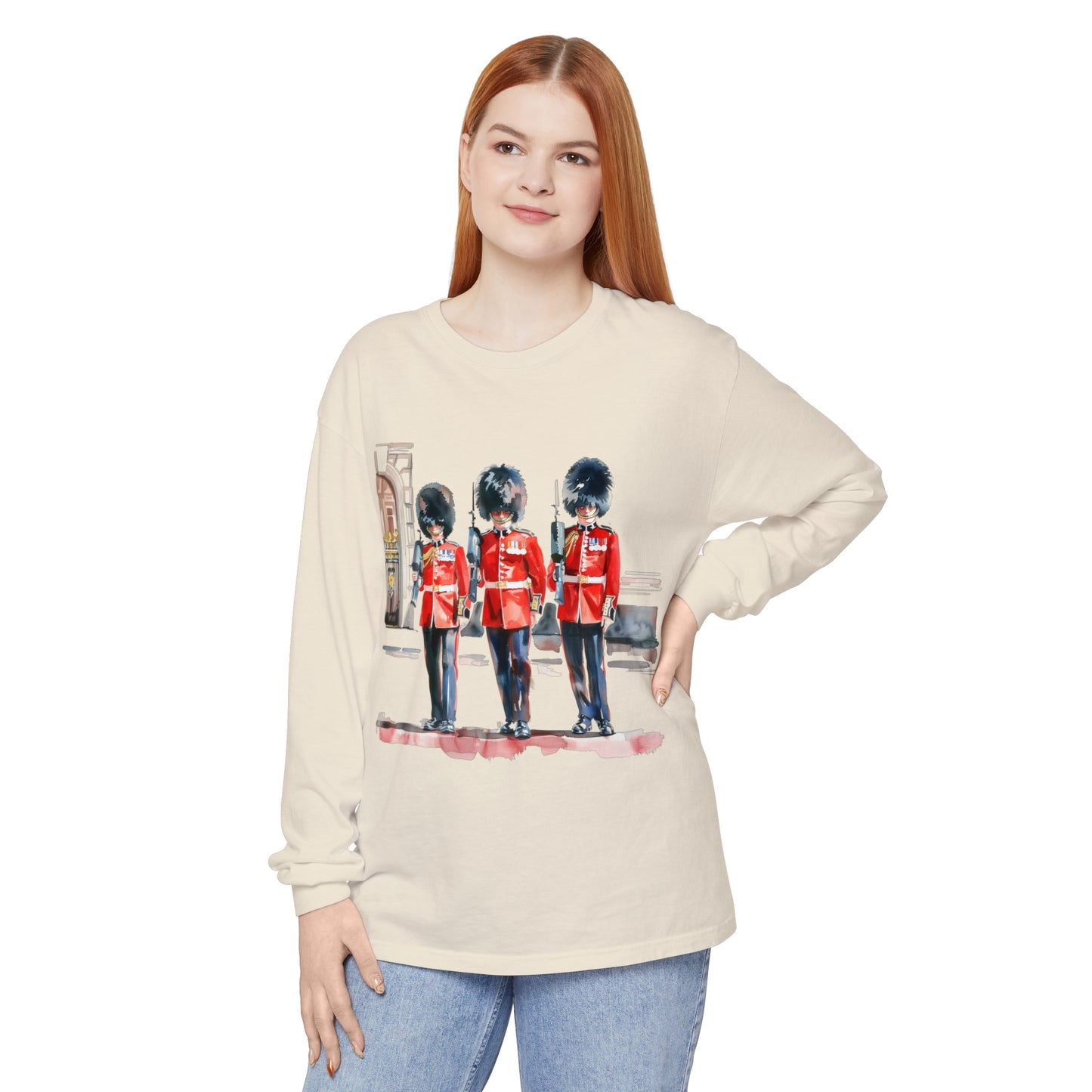 Unisex Garment-dyed Long Sleeve T-Shirt - Heroes in Red - Bodmin Keep’s Army History