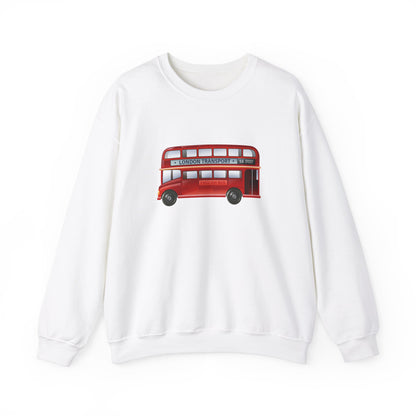 Unisex Heavy Blend™ Crewneck Sweatshirt Trendy - London Transport Red Double-Decker Bus