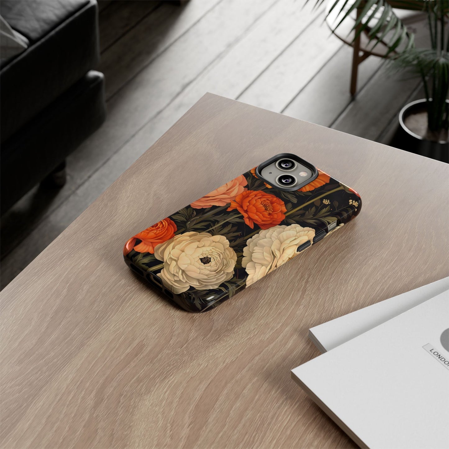 Floral Phone Case with Tough Protection, Blooming Ranunculus Design, Durable Cover, Gift for Flower Lovers, Eco-Friendly Phone Accessory