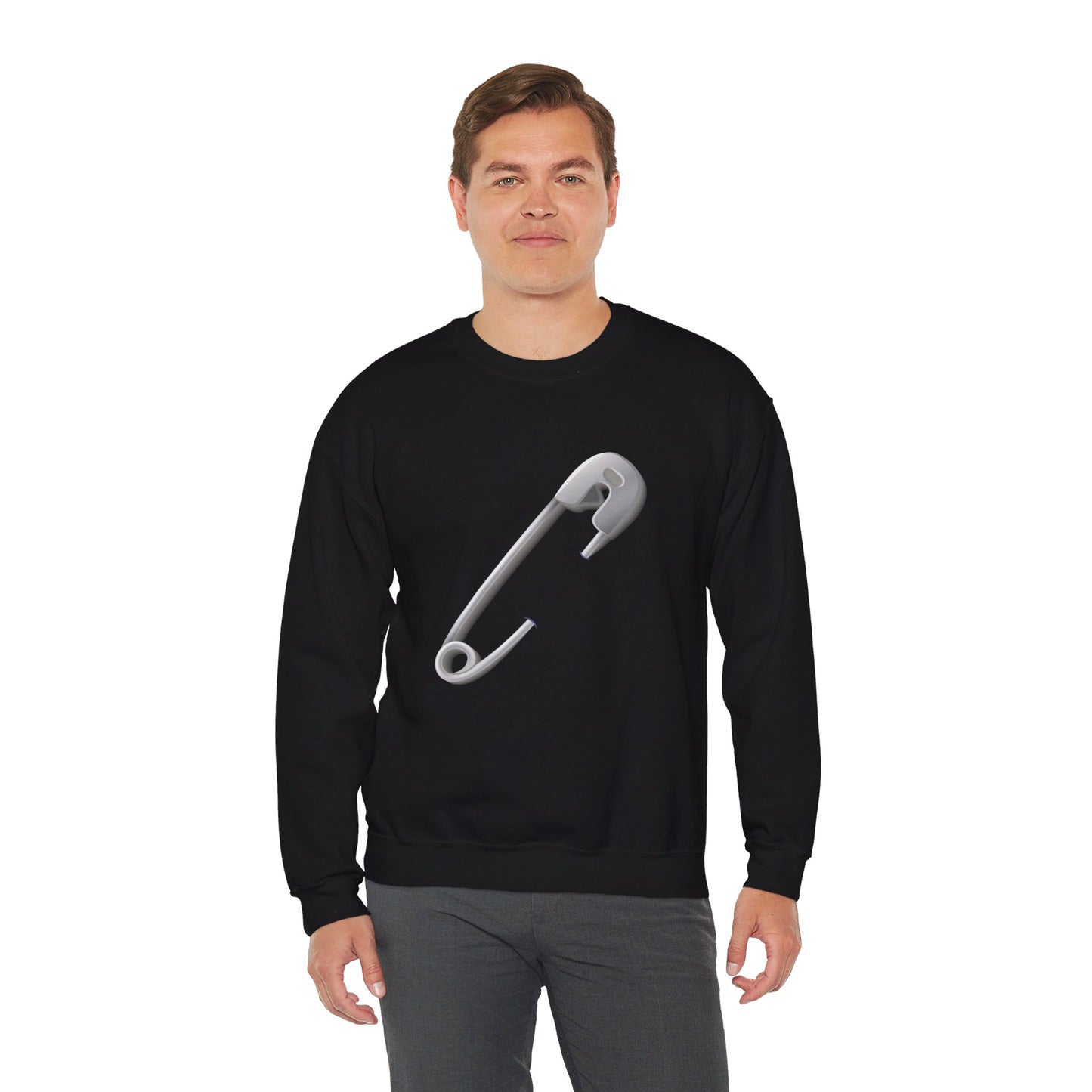 Unisex Heavy Blend™ Crewneck Sweatshirt Classy - Minimalist Safety Pin