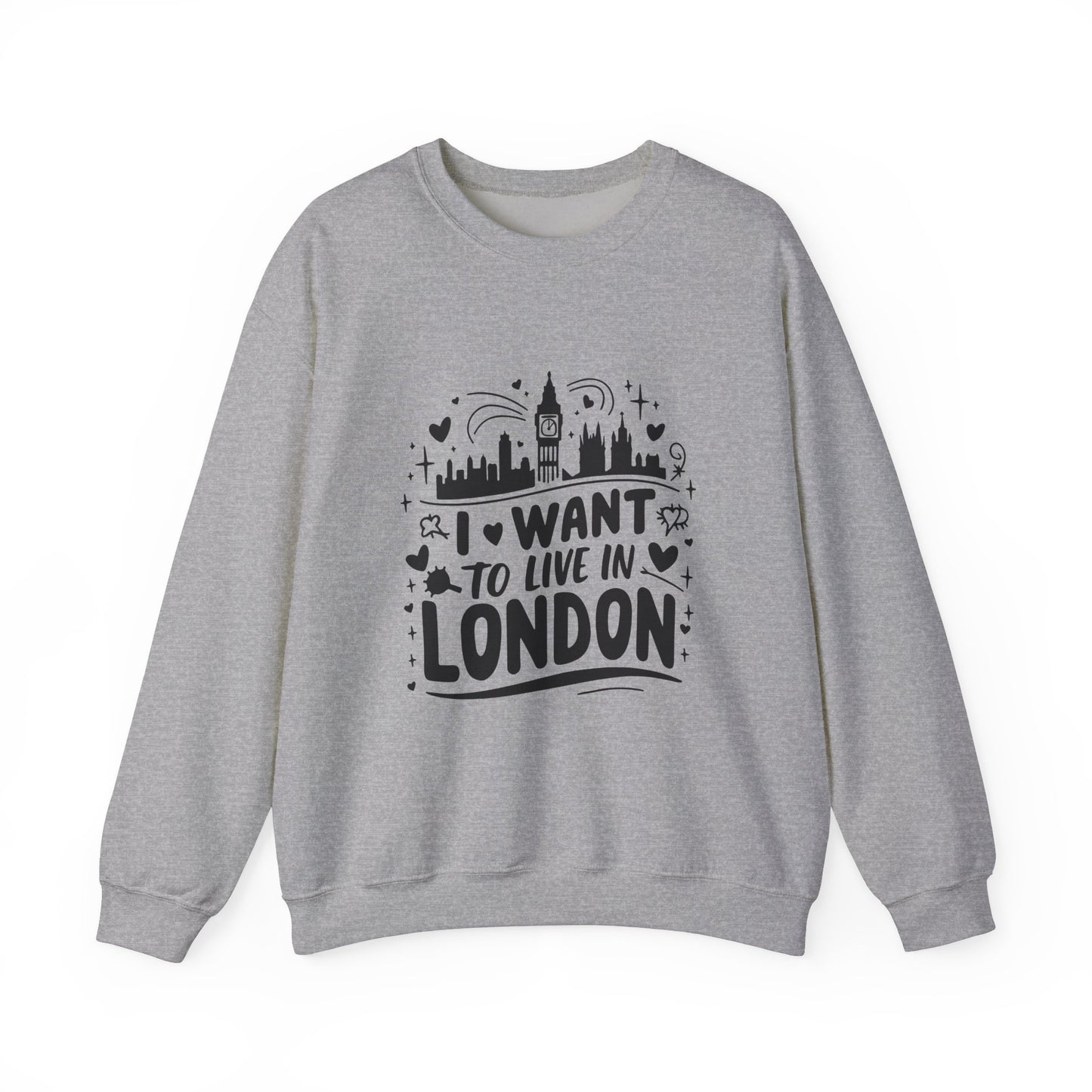 Unisex Heavy Blend™ Crewneck Sweatshirt Elegant- I want to live in London