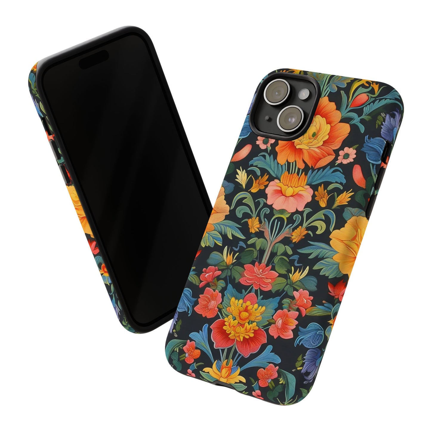 Floral Phone Case - Vibrant Flower Pattern, Tough Case for iPhone, Samsung, Aesthetic Gift, Flower Lover Accessory