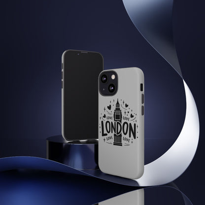 London Love Phone Case, Tough Cases, Stylish Phone Accessories, Unique Gift for Travelers, London Souvenir, Love Design