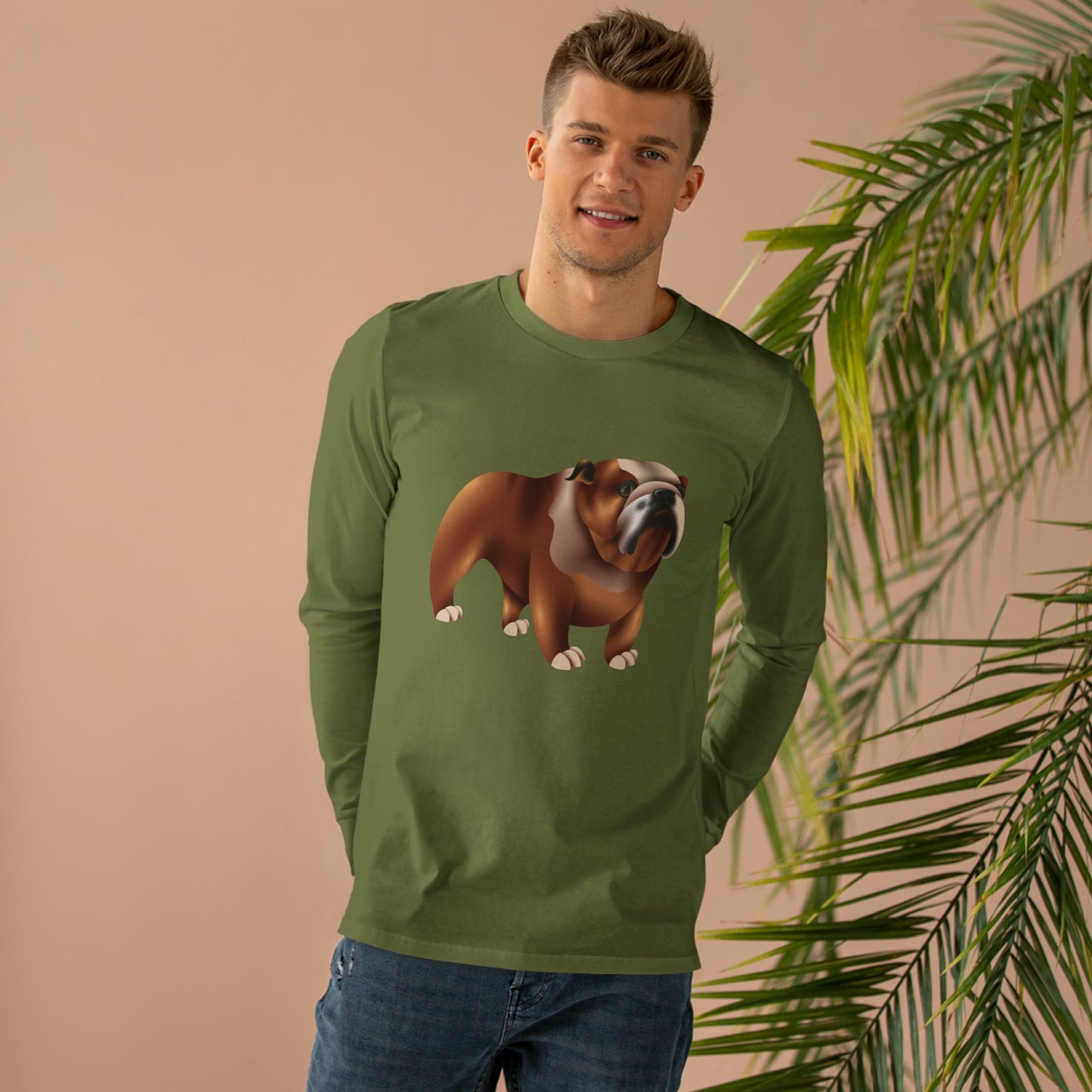 Men’s Base Longsleeve Tee - Adorable British Dog