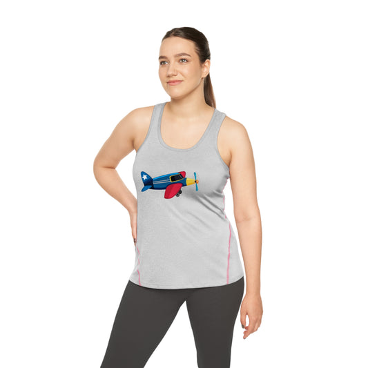 Women's Racerback Sports Top - Perfect for Active Lifestyle - Vintage Airplane