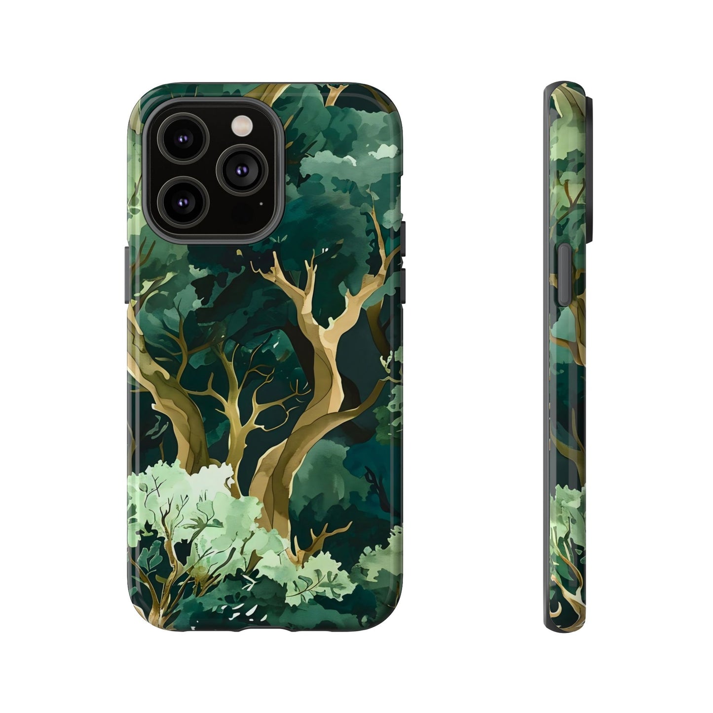 Forest Green Phone Case, Nature-Inspired Tough Cases, Eco-Friendly Gift, Outdoor Lover Accessory, Unique Phone Cover