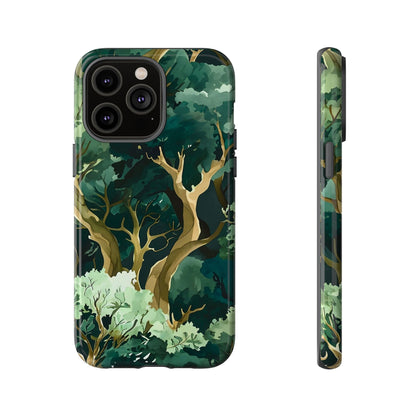Forest Green Phone Case, Nature-Inspired Tough Cases, Eco-Friendly Gift, Outdoor Lover Accessory, Unique Phone Cover