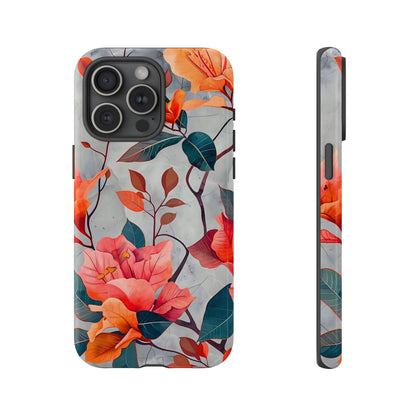 Floral Phone Case, Tough Cases, Flower Power, Gift for Her, Decorative Phone Cover, Trendy Accessories, Everyday Style