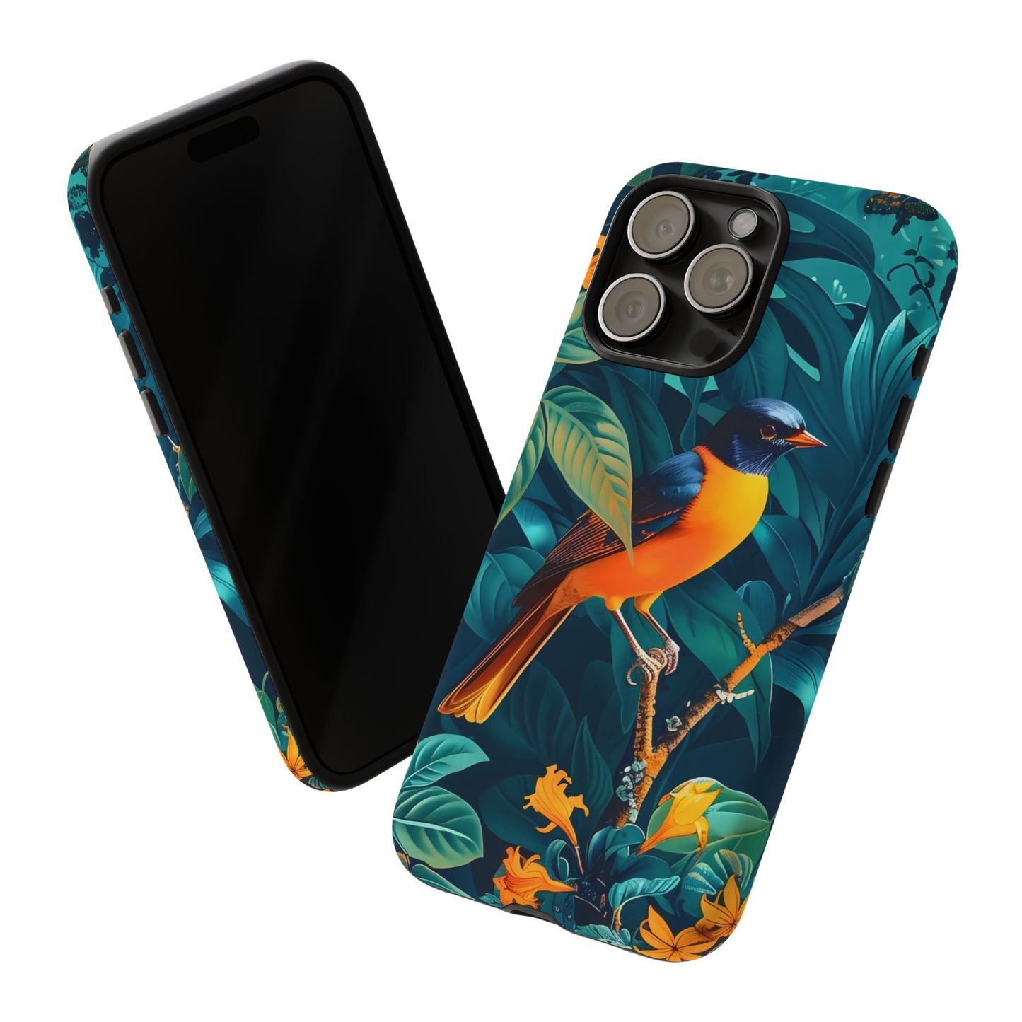 Tough Cases: Vibrant Bird Phone Case, Nature Lover Gift, Eco-Friendly Cover, Floral Design, Spring Decor