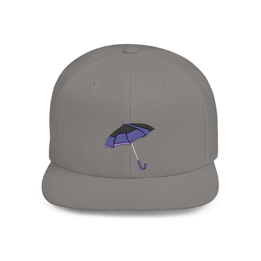 Black Umbrella Flat Bill Snapback