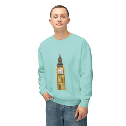Unisex Lightweight Crewneck Sweatshirt Trendy - Iconic Big Ben Clock Tower