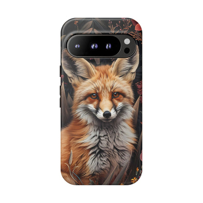 Fox Floral Phone Case, Tough Cases for Animal Lovers, Nature Themed Gift, Cute Phone Cover, Wild Fox Protector