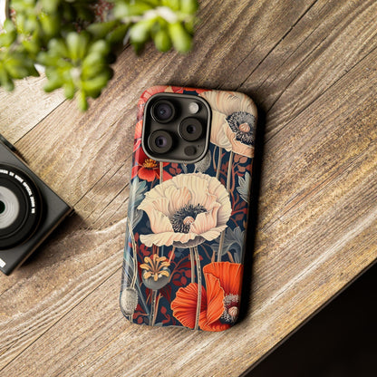 Floral iPhone Case, Tough Phone Cover, Artistic Protection, Flower Design, Unique Gift for Her, Phone Accessory, Trendy Tech