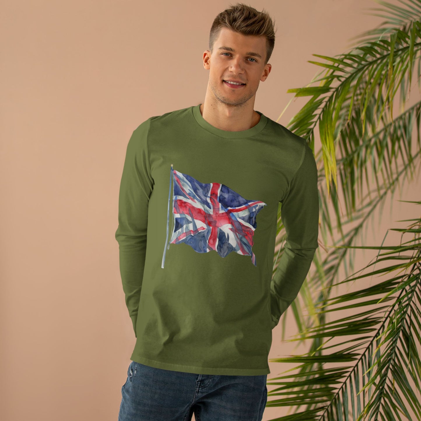 Men’s Base Longsleeve Tee - British Flag - Iconic Union Jack Design