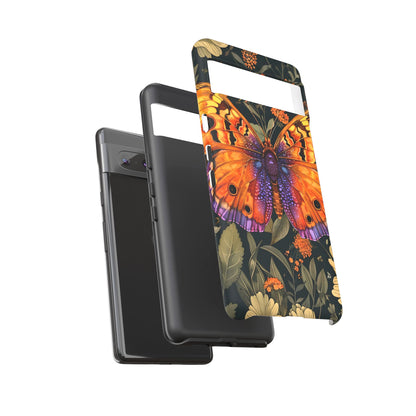 Butterfly Phone Case, Tough Cases for Nature Lovers, Vibrant Floral Design, Gift for Her, Cute Phone Accessories, Butterfly Artwork