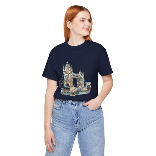 Unisex Jersey Short Sleeve Tee - London Bridge - Iconic Landmark and Historical Beauty