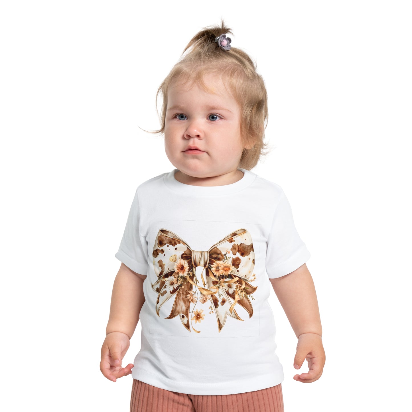 Floral Bow Baby T-Shirt - Cute Short Sleeve Tee for Little Trendsetters