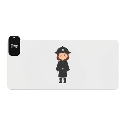 British Woman Guard - LED Gaming Mouse Pad with Wireless Charging, Perfect for Gamers, Home Office, Desk Accessories, Gift for Tech Enthusiasts, Unique Mousepads