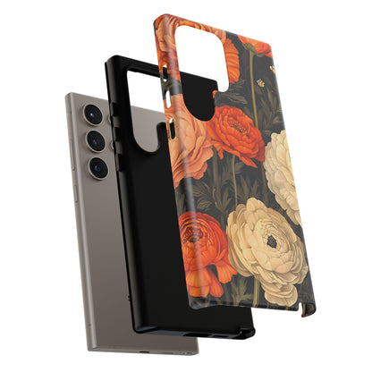 Floral Phone Case with Tough Protection, Blooming Ranunculus Design, Durable Cover, Gift for Flower Lovers, Eco-Friendly Phone Accessory