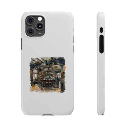 Artisan Bar Scene Phone Cases, Custom Slim Cases for Home Decor Lovers, Unique Gift for Bar Enthusiasts, Perfect for Birthdays and Holidays