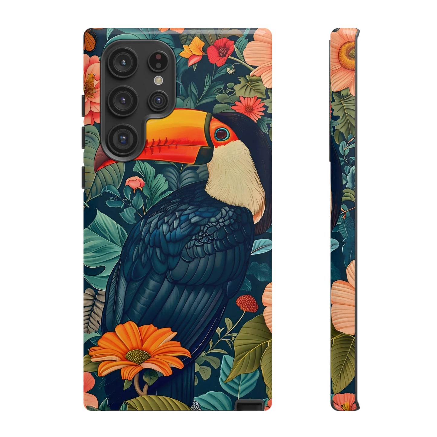 Tropical Toucan Phone Case - Cute Animal Design, Nature Lover Gift, Floral Pattern, Bird Lover Accessory, Summer Vibes