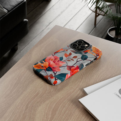 Floral Phone Case, Tough Cases, Flower Power, Gift for Her, Decorative Phone Cover, Trendy Accessories, Everyday Style
