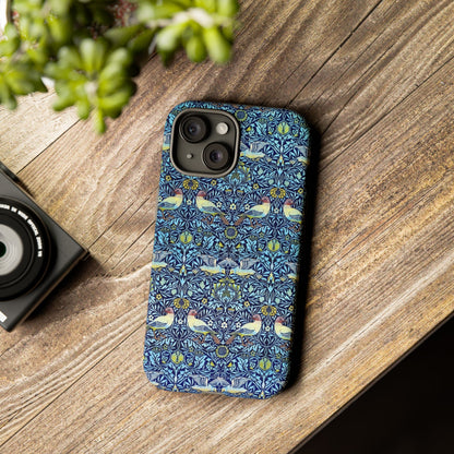 Bird and Floral Pattern Phone Case, Tough Cases, Gift for Nature Lovers, Eco-friendly, Custom Phone Accessories, All-Occasion