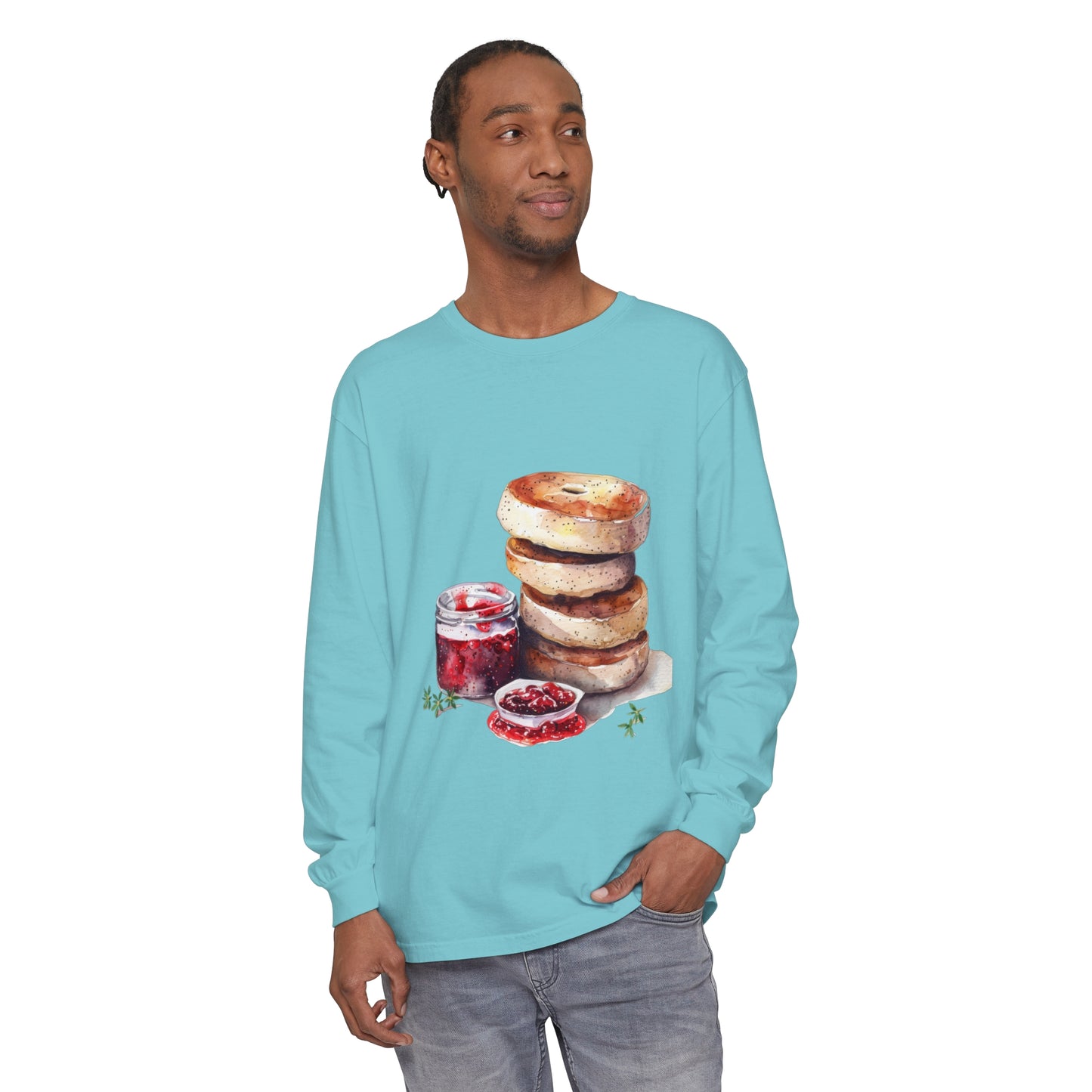 Unisex Garment-dyed Long Sleeve T-Shirt - British Yummiest Delights