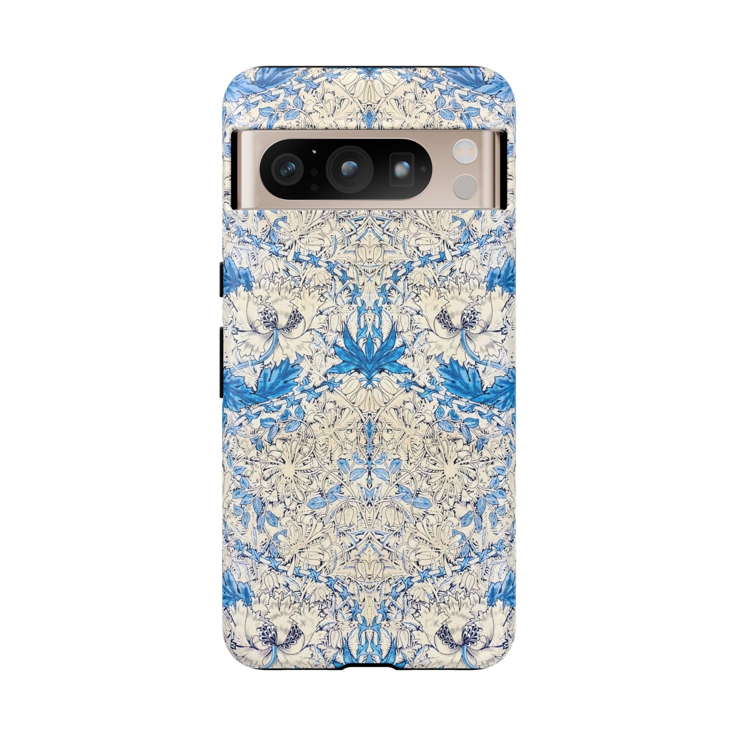 Elegant Floral Phone Case, Tough iPhone Cover, Stylish Mobile Protector, Blue Patterned Case, Unique Gift for Her