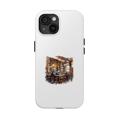 Vintage Pub Scene Tough Phone Case - Durable, Stylish Protection for Bar Lovers