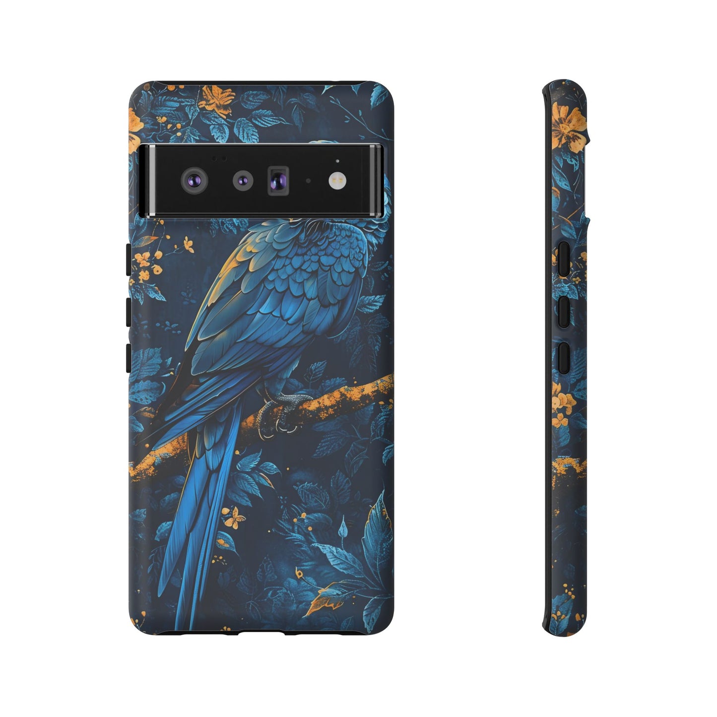 Tough Cases - Vibrant Blue Parrot Phone Case, Tropical Bird Phone Cover, Nature Lover Gift, Eco-Friendly Accessories, Unique Wildlife Decor