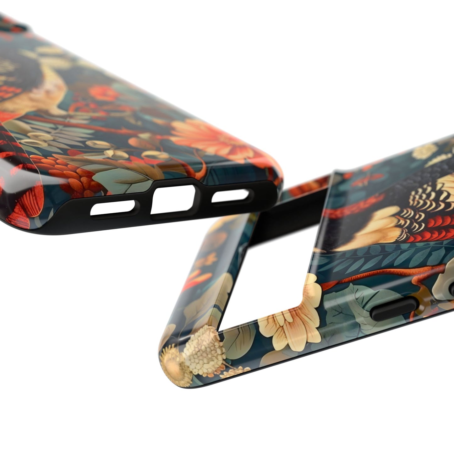 Nature-Inspired Phone Case with Floral Art, Tough Phone Cover, Protective Case, Gift for Nature Lovers, Unique Phone Accessory