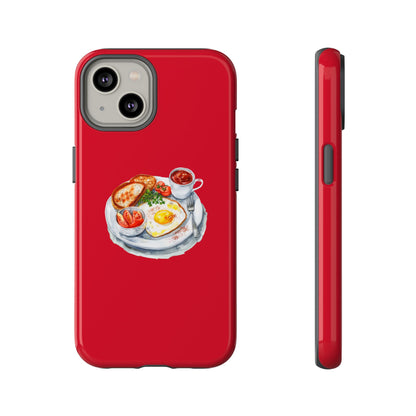 Breakfast-Inspired Phone Case, Tough Phone Covers, Foodie Gifts, Unique Accessories, Cute Kitchen Decor, Red Phone Case