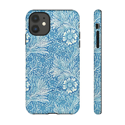Stylish Phone Case, Tough Floral Phone Cover, Fashionable Tech Accessory, Gift for Her, Blue Flower Design