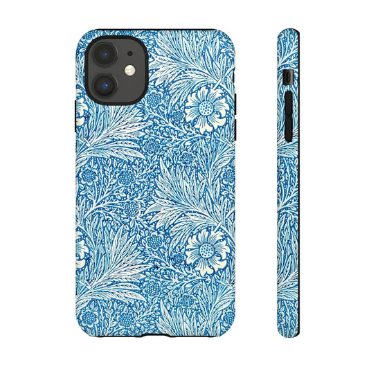 Stylish Phone Case, Tough Floral Phone Cover, Fashionable Tech Accessory, Gift for Her, Blue Flower Design