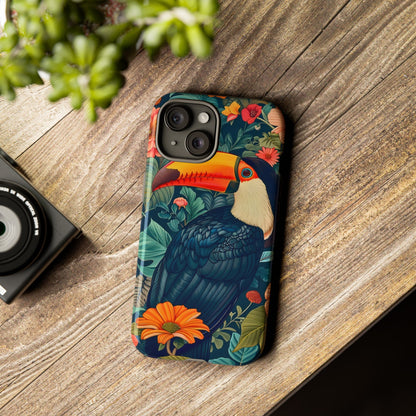 Tropical Toucan Phone Case - Cute Animal Design, Nature Lover Gift, Floral Pattern, Bird Lover Accessory, Summer Vibes