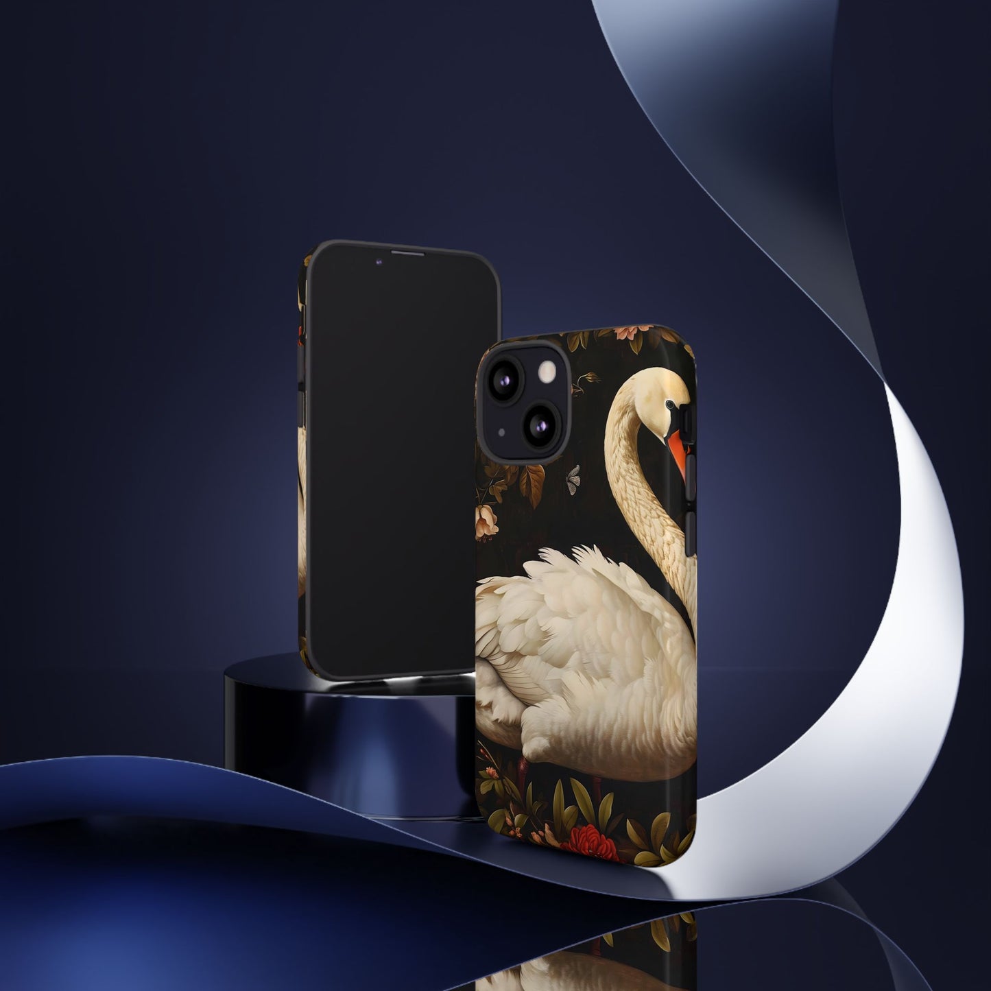 Elegant Swan Phone Case, Floral iPhone Cover, Tough Phone Case, Gift for Her, Nature Lover, Mother's Day, Birthday