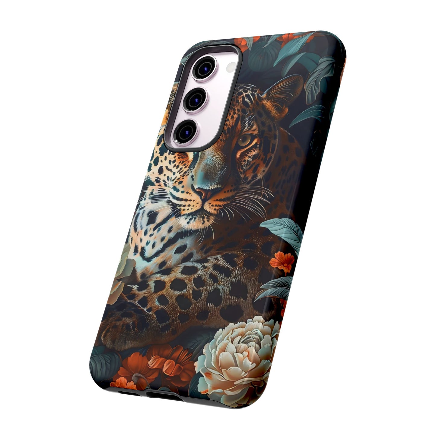 Wildlife Phone Case with Leopard Design | Tough Cases, Animal Prints, Floral Phone Cover, Gift for Nature Lovers, Unique Phone Accessories